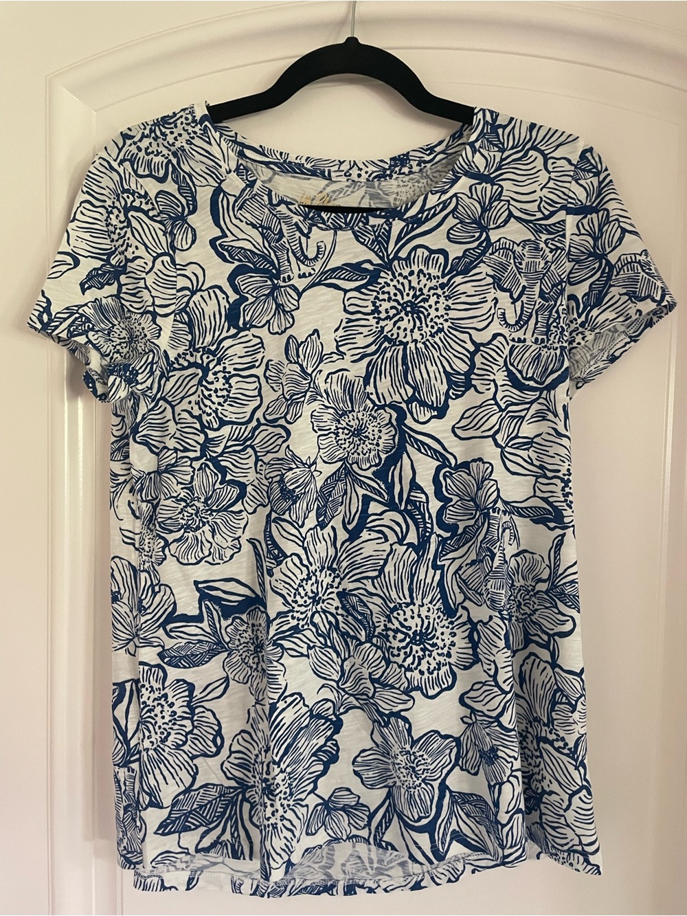 Lilly Pulitzer White with Blue Floral Tee